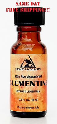 #ad CLEMENTINE ESSENTIAL OIL ORGANIC AROMATHERAPY NATURAL PURE GLASS 0.5 OZ 15 ml