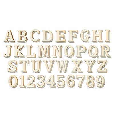 144 Pieces Small Wooden Letters Cutout Alphabet Numbers for DIY 0.3x0.7quot; 0.7x1quot;