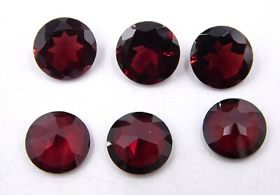 #ad 8 MM Natural Garnet Round Cut Lot Loose Gemstone 11 Cts 6 Pcs For Jewelry P 2539