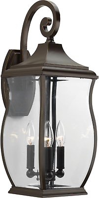 #ad Township Collection 3 Light Clear Beveled Glass New Traditional Outdoor Large Wa