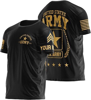 US Army Shirt Custom Name Rank Military Soldier 3D Shirt Retired Veteran Gifts