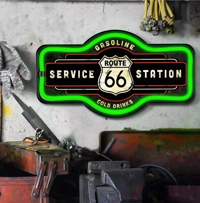 #ad #ad Vintage Route 66 Service Station Neon LED Light Rope Sign Led Neon Light Up Sign