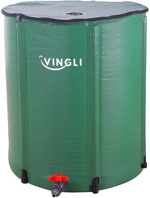VINGLI Collapsible Rain Barrel Portable Water Storage Tank 50 Gallon
