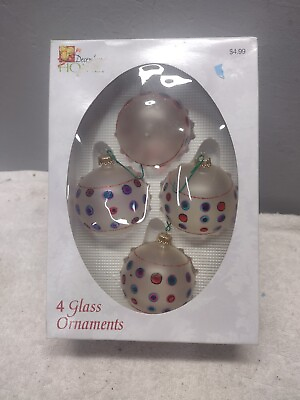 #ad Vintage Glass Polka Dotted Christmas Ornaments December Homes