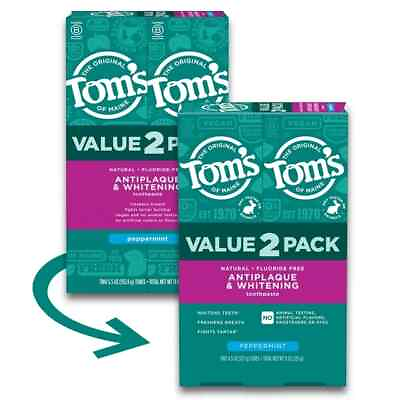 #ad #ad Tom’s of Maine Antiplaque and Whitening Fluoride Free Toothpaste Peppermint 2