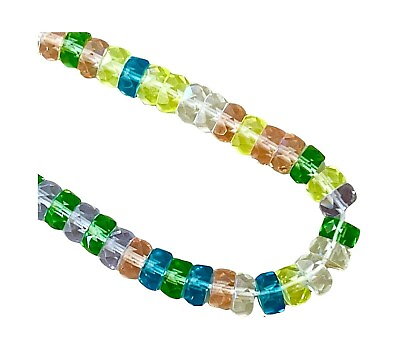 60 Pastel Mix Fire Polished Czech Glass 6mm Flat Faceted Rondelle Disc Beads