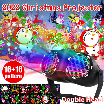 2022 16 Patterns Christmas and Holiday LED Laser Light Projector House Landscape