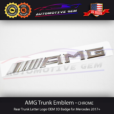#ad AMG Emblem Chrome Rear Trunk Letter Logo OEM 3D Badge for Mercedes 2017