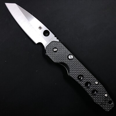 Spyderco Smock Folding Knife 3.5quot; CPM S30V Steel Blade Carbon Fiber G10 Handle