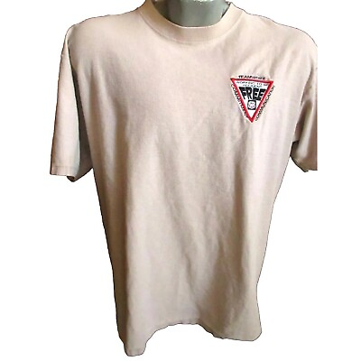 #ad Vintage T shirt 1990#x27;s XL PHILLIPS 66 EMBROIDERED LOGO TAN ONEITA HEAVYWEIGHT