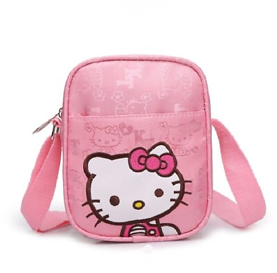 #ad Cute Girl#x27;s Pink Hello Kitty Crossbody Shoulder Bag Kids Gift Adjustable Strap