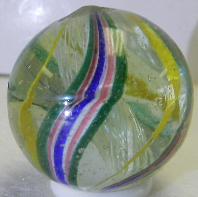 #ad #17691m Large 1.05 Inches Vintage German Handmade Latticino Swirl Shooter Marble