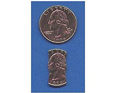 Coin In Bottle Folding Quarter Magic Pocket Trick Close Up Bite Out Gimmick Gaff