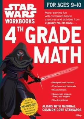 Star Wars Workbook: 4th Grade Math Star Wars Workbooks Paperback GOOD