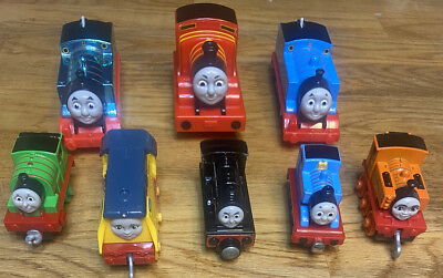 Thomas The Train Mattel Lot Of 8 motorized die cast pull back plastic trains