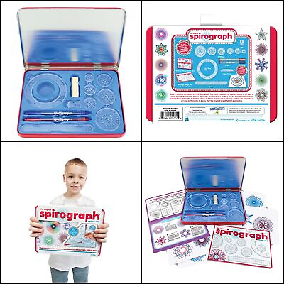 BEST Spirograph Design Tin Set Original Super Deluxe Toy Kids Art Case Travel
