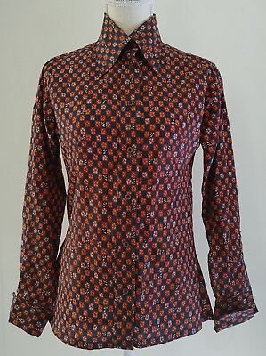 #ad #ad Vintage 70#x27;s Regina Porter Shirt Pointed Collar Womens 9 Hippy Disco Retro