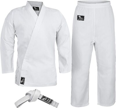 #ad Hawk Sports Lightweight Student Karate Gi Martial Arts Uniform w Belt 4 White