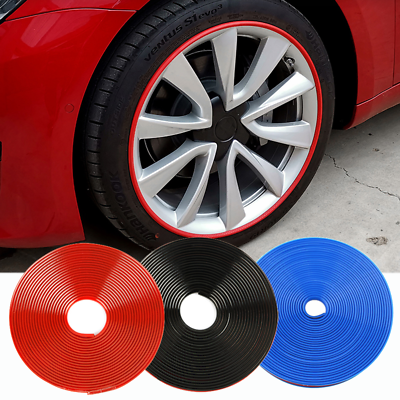 #ad 26FT Car Wheel Hub Rubber Rim Trim Tire Ring Protector Tire Guard Line Protector