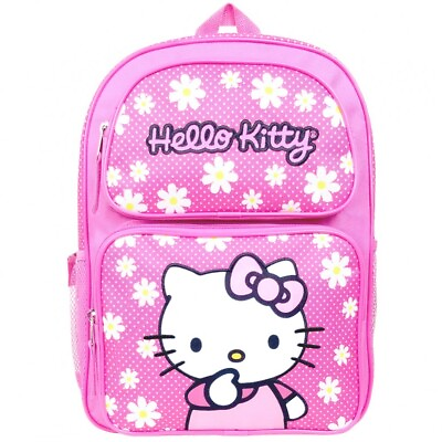 #ad Hello Kitty 16 inch Large Backpack Book Travel Bag Pink