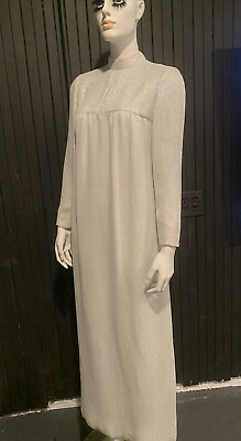 #ad #ad Vintage 70’s Silver Metallic Maxi Dress XS S