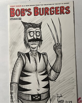 #ad BOB#x27;S BURGERS #1 Variant Sketch Cover Dynamite By Frank Forte Wolverine Deadpool