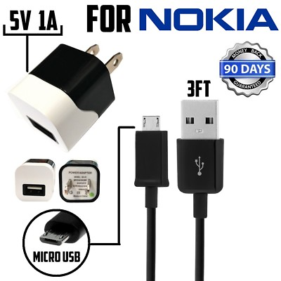 5V 1A wall charger For Nokia Microsoft Lumia AC 20A AC 6U With Micro USB Charger