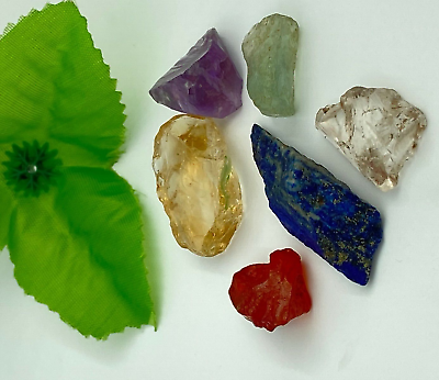 #ad Healing Gemstone Gemstone Rough 6 Pieces Healing Crystal Loose Gemstone 160 CT