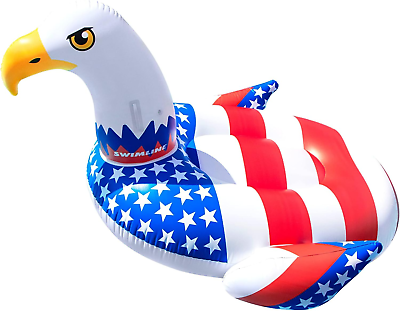#ad Inflatable Americana Eagle USA Pool Float Floatie Ride on Lounge W Stable Legs