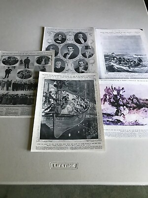 RMS TITANIC SINKING OLD LONDON NEWS REPRINTS 1912 SET OF 5 8.5 X 11quot;