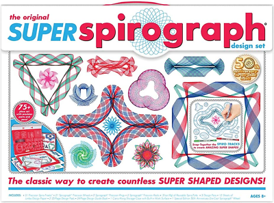 Super Spirograph Design Set 50Th Anniversary Edition with Twice as Many Gears