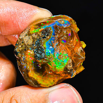 #ad Natural Birthstone Ethiopian Opal Rough Crystals Gemstone 87.50Cts.