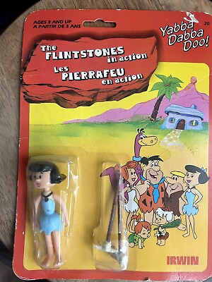 #ad vintage toys 1980s The Flintstones In Action Betty Toy 1985 BY IRWIN