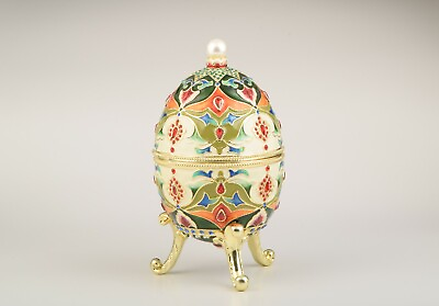 #ad #ad Music Large Faberge Egg Trinket Box Handmade by Keren Kopal Austrian Crystals
