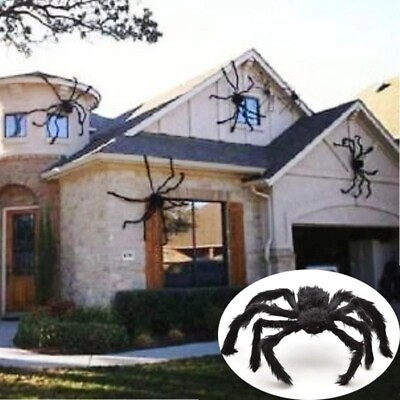 #ad Halloween Hanging Decor 49quot; Giant Realistic Hairy Spider Outdoor Yard Decor