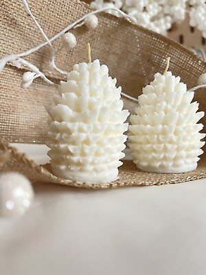 Pine Cone Shaped Candles Set Of 2 Soy Wax Candles Christmas Gift Home Decor