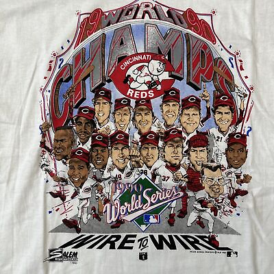VTG 1990 Cincinnati Reds Baseball World Series Champs Team T Shirt Gift Fan