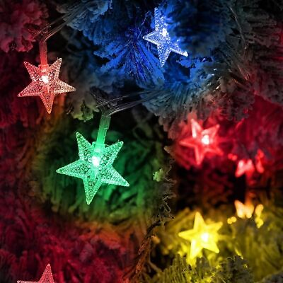 #ad 100 LED Star String Lights Multi Color Bedroom Xmas Holiday Light Decorations...