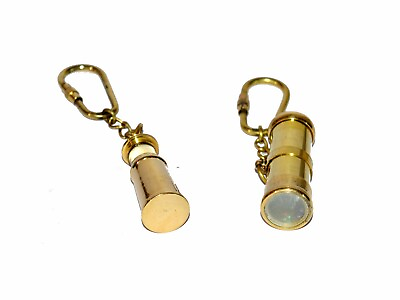 vintage maritime brass kaleidoscope and lantern two key ring key chain handmade