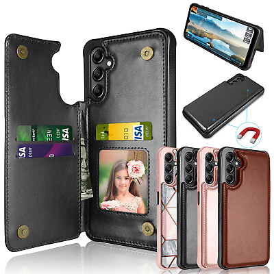 For Samsung Galaxy A03S A13 A14 A51 A53 A54 5G Case Leather Wallet Phone Cover