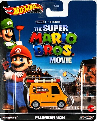 #ad Hot Wheels 2023 Premium Retro Entertainment Super Mario Movie Plumber Van