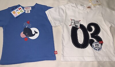#ad NWT Lot of 2 Boutique 3 Pommes amp; Zutano Baby Boys Tops Tees 6 Months