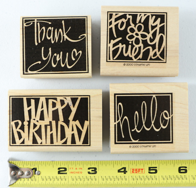 #ad Stampin#x27; Up 4 Ink Stamps in Case Clean Thank You Hello For My Friend Birthday