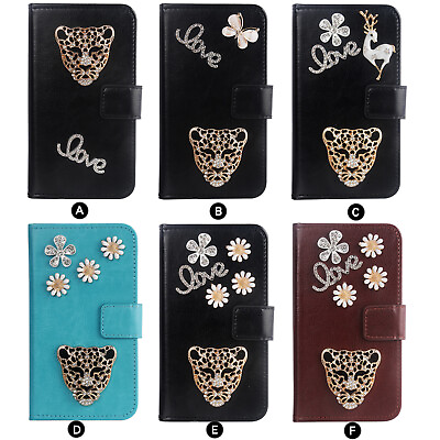 #ad Bling Diamond Design Leather Case Wallet Cover TPU Silicone For Samsung Nokia
