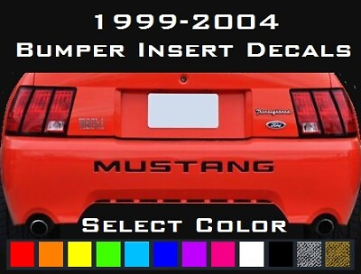 MUSTANG Bumper Insert Decals Rear letter Inlay Stickers fits 99 04 Mustang V6 GT