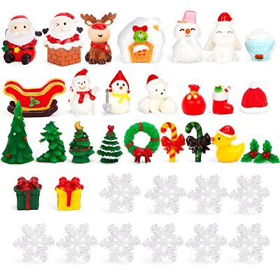 #ad 36PCS Christmas Miniature Figurines Miniature Christmas Decorations Mini Chr...