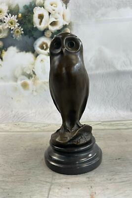 Vintage ornate solid heavy bronze owl Bird animal brass Art Deco Sculpture Sale