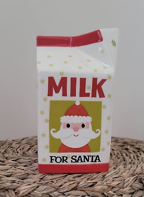 #ad Ceramic Milk Carton Milk For Santa Made By Grasslands Road CUTE