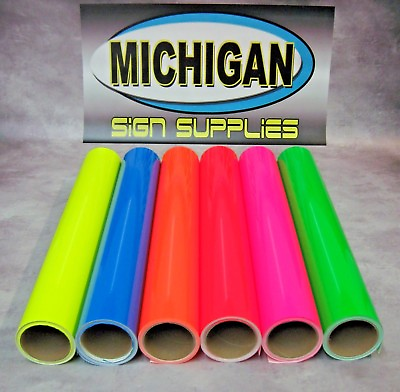 Cast Fluorescent Vinyl Great for Decals Race Cars amp; More 6 Colors Available