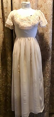 Antique 1930s Veronica Antique Champagne Silk Wedding Dress Gown Made by Hand